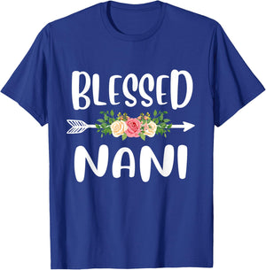Blessed to be called Nani Floral Arrow Design Mothers Day T-Shirt - T-Shirt | Royal