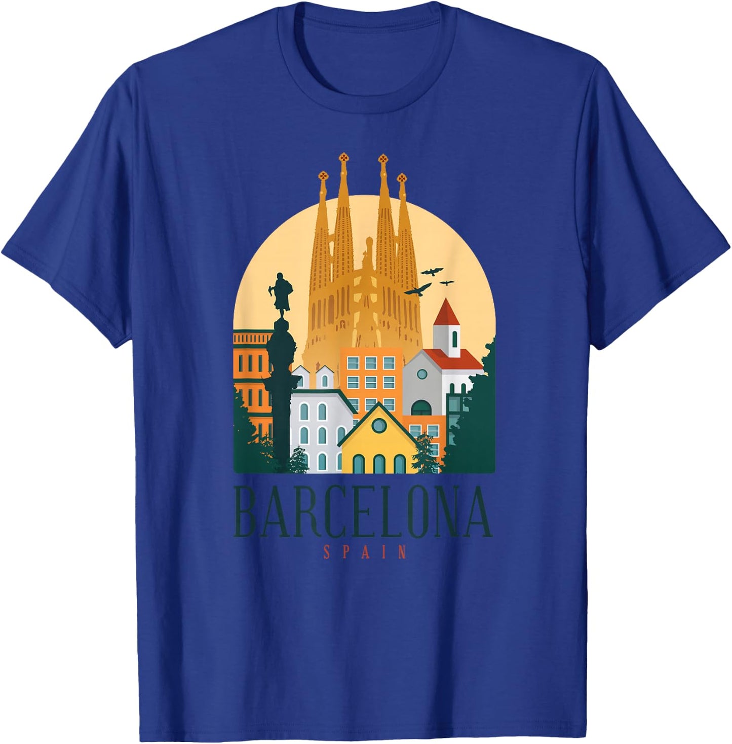 Barcelona Spain Cathedral Spanish City Souvenir T-Shirt - T-Shirt | Royal