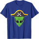 Alien Pirate Hat Funny Halloween Gift Outer Space Lover T-Shirt - T-Shirt | Royal