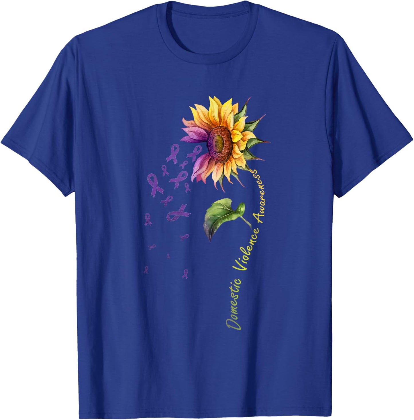 Domestic Violence Awareness Sunflower Shirt T-Shirt - T-Shirt | Royal