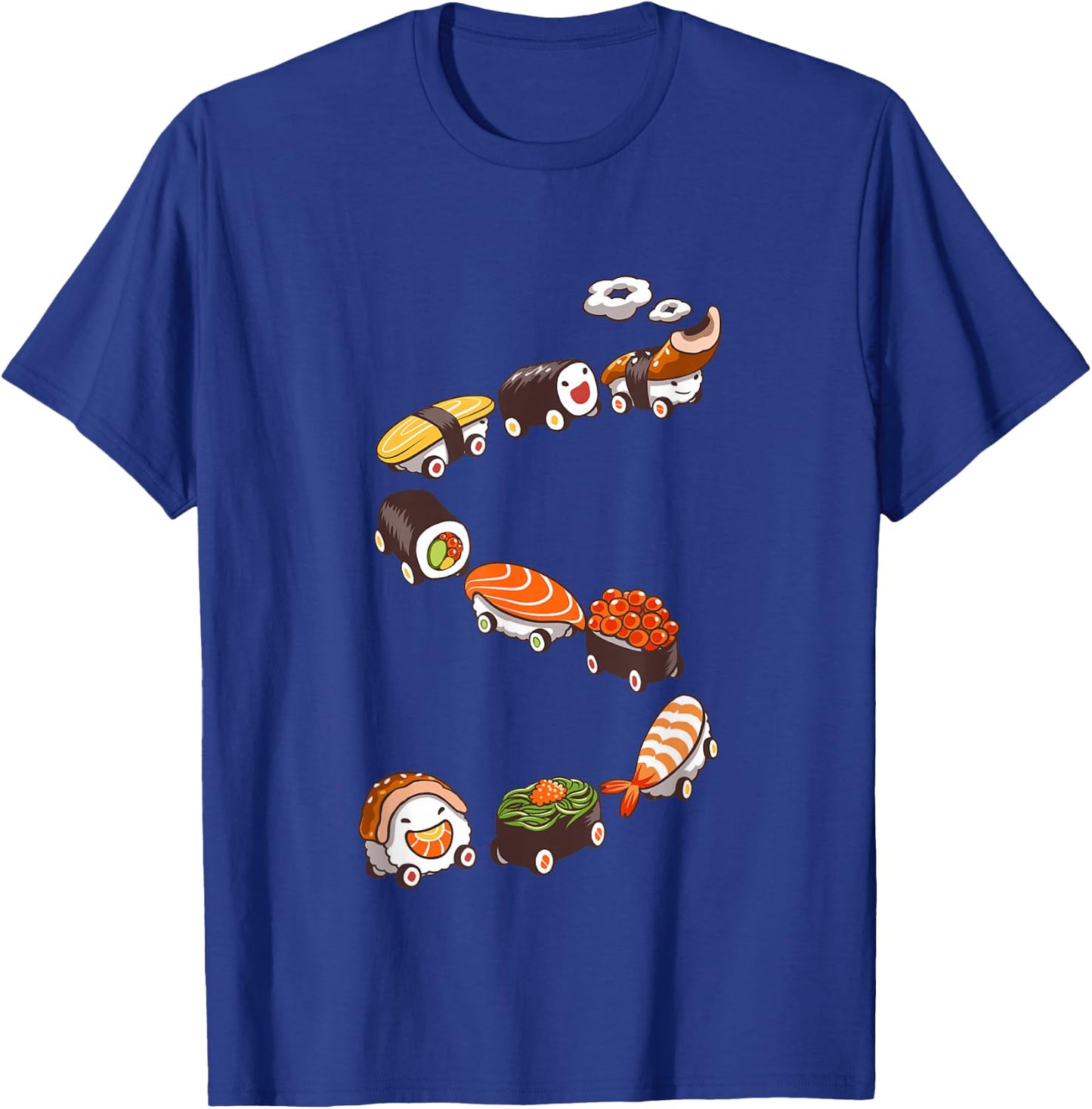 Funny Sushi Train Japanese Food Design T-Shirt - T-Shirt | Royal