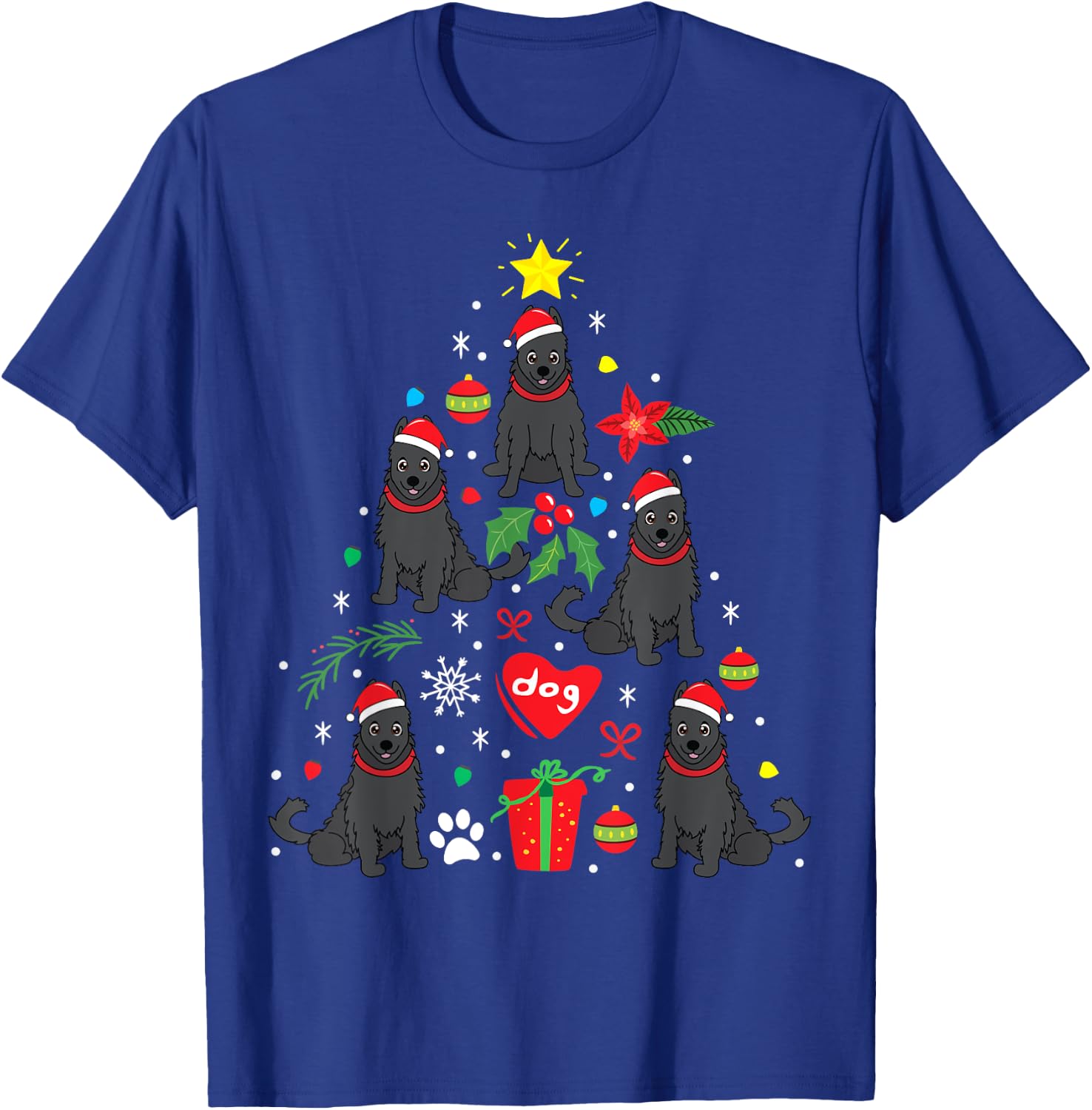 Schipperke Christmas Funny Dog Gift T-Shirt - T-Shirt | Royal