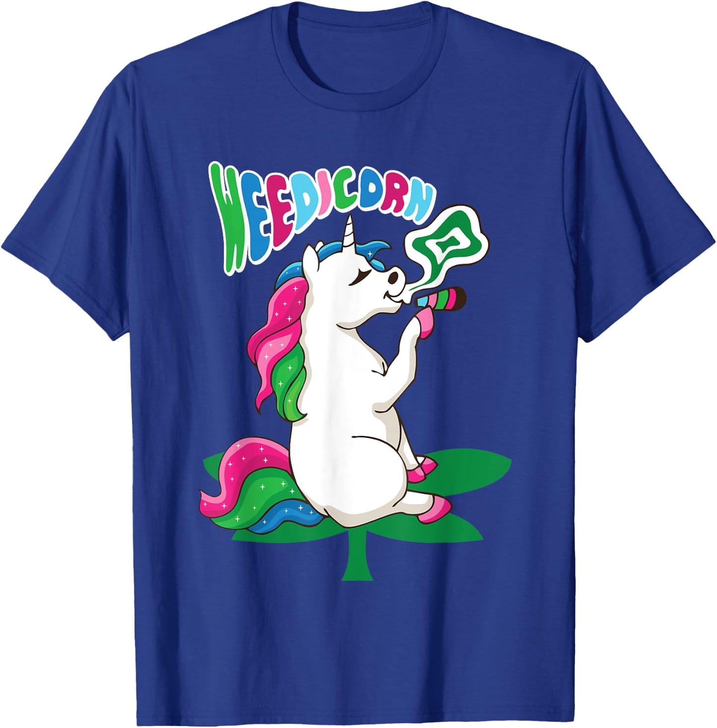 Weedicorn Unicorn Kifft Cannabis Marijuana Unicorn Kiffer T-Shirt - T-Shirt | Royal