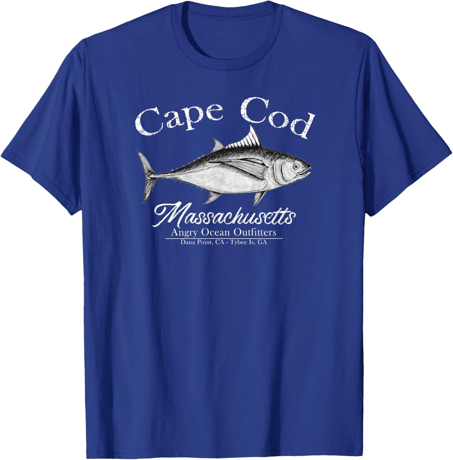 Cape Cod Massachusetts Fishing Tuna Fish T Shirt T-Shirt - T-Shirt | Royal