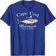 Cape Cod Massachusetts Fishing Tuna Fish T Shirt T-Shirt - T-Shirt | Royal