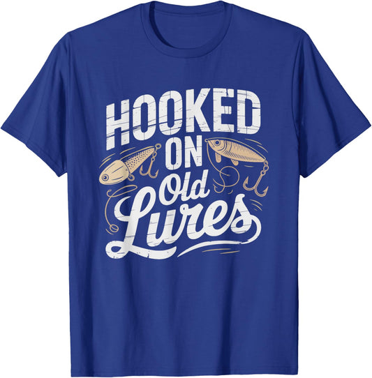 Vintage Fishing Lure Collector Old Wood Lures Antique Tackle T-Shirt - T-Shirt | Royal
