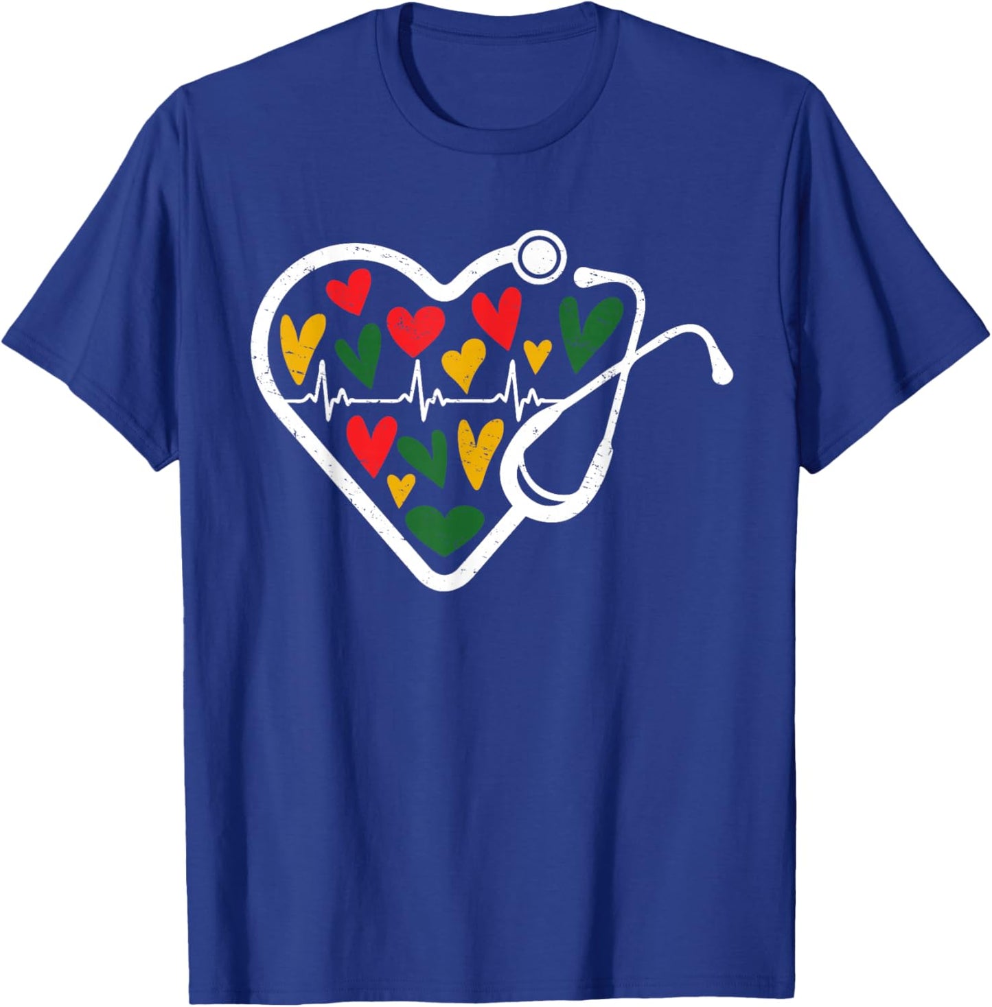 Nurse Juneteenth Stethoscope Melanin African American Women T-Shirt - T-Shirt | Royal