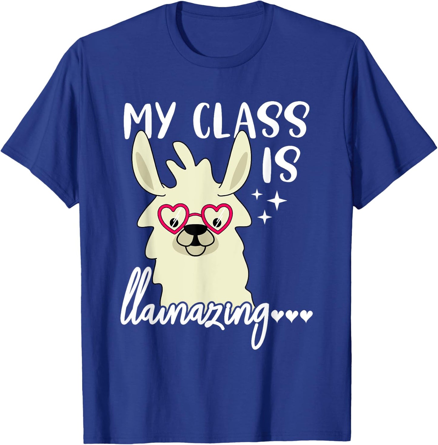 Funny Teacher Llama Drama My Class is Llamazing Women Kids T-Shirt - T-Shirt | Royal