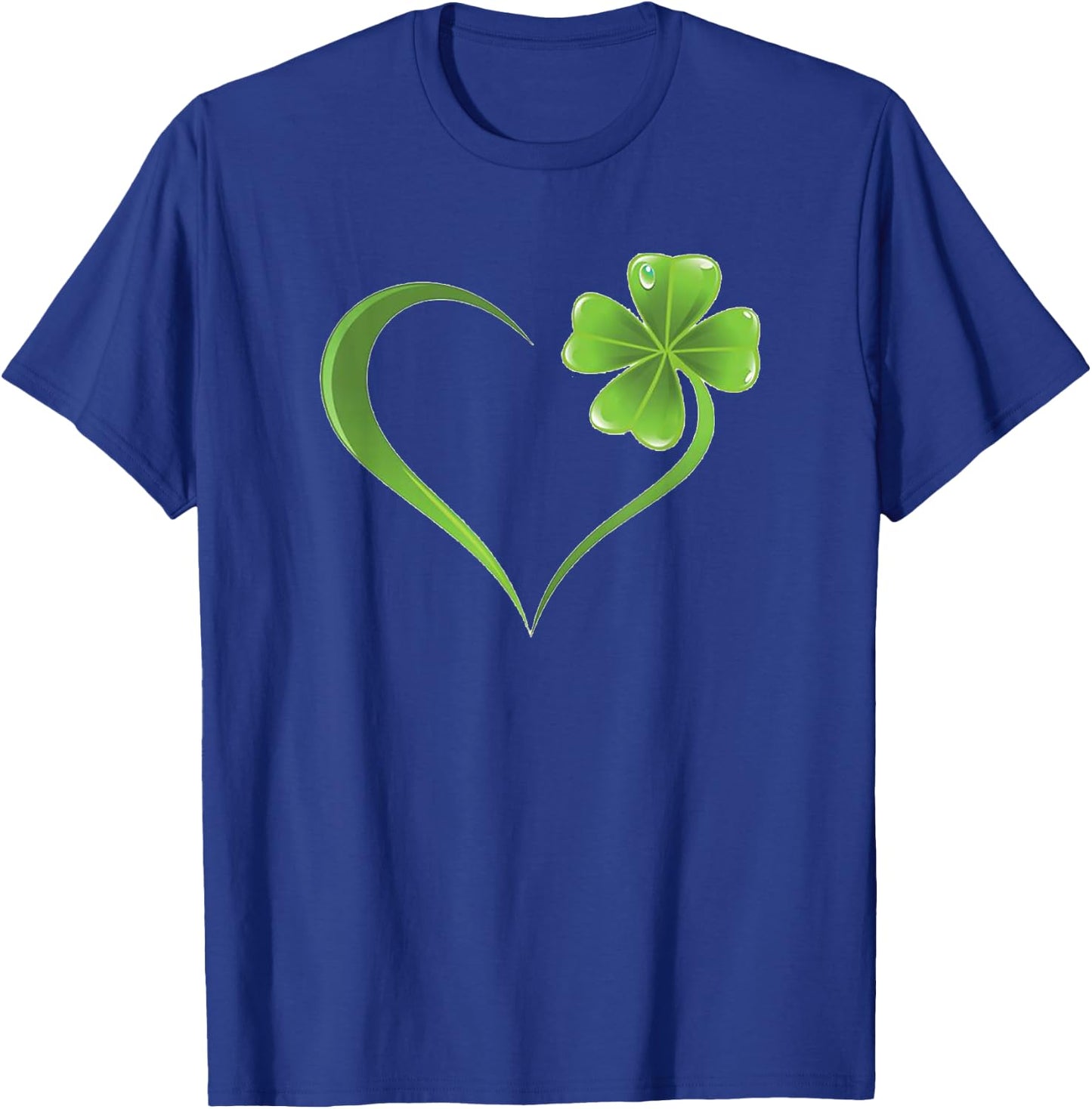 Four Leaf Clover Heart Shirt Lucky Shirt T-Shirt - T-Shirt | Royal
