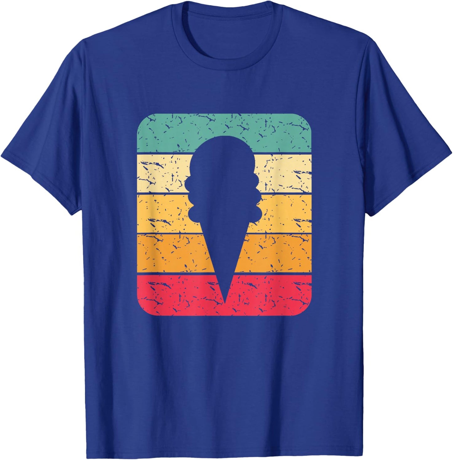 Retro Vintage Ice Cream Cone Silhouette Gift T Shirt T-Shirt - T-Shirt | Royal