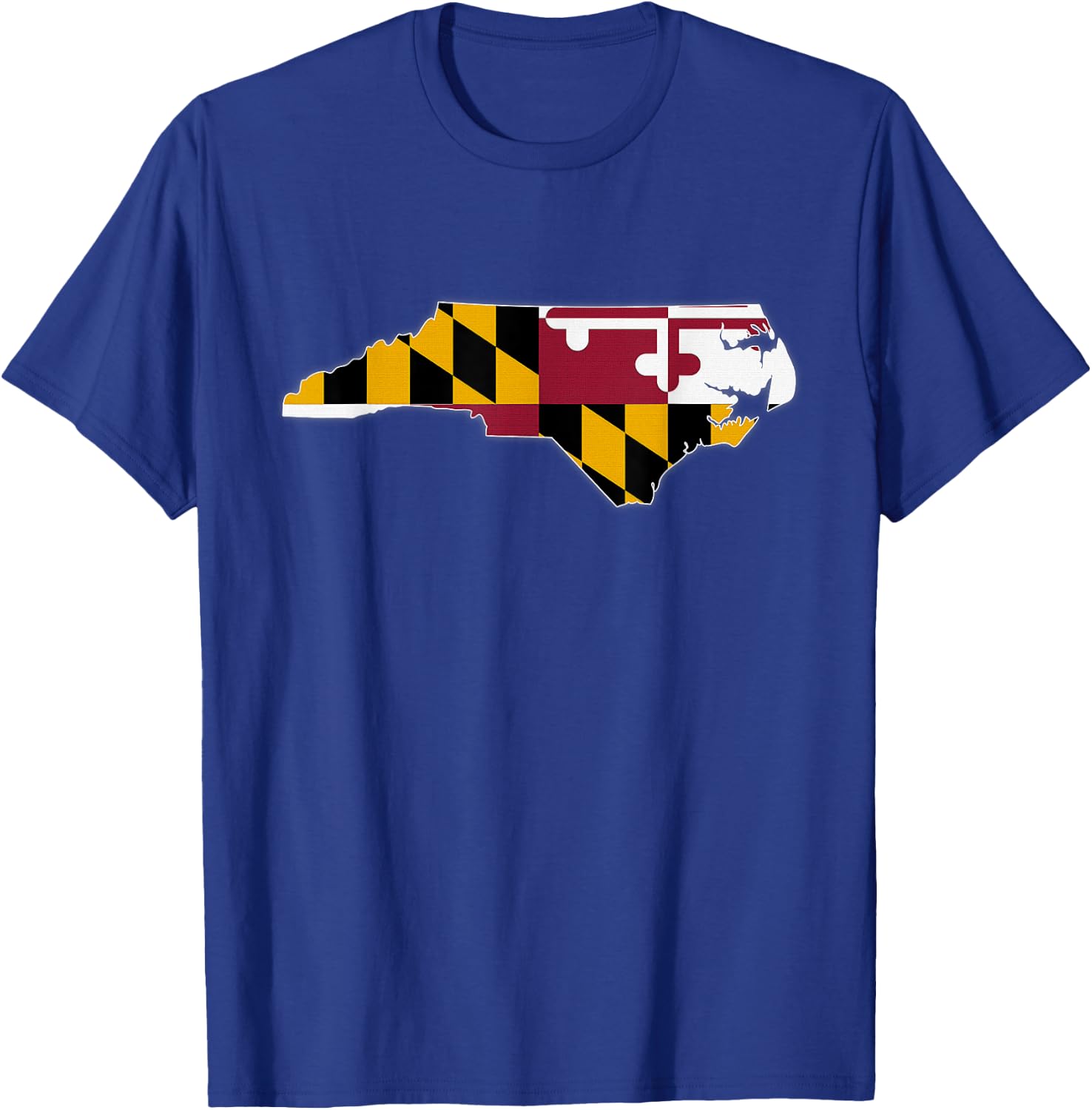 NORTH CAROLINA STATE MAP MARYLAND MD Flag Roots Men Women T-Shirt - T-Shirt | Royal