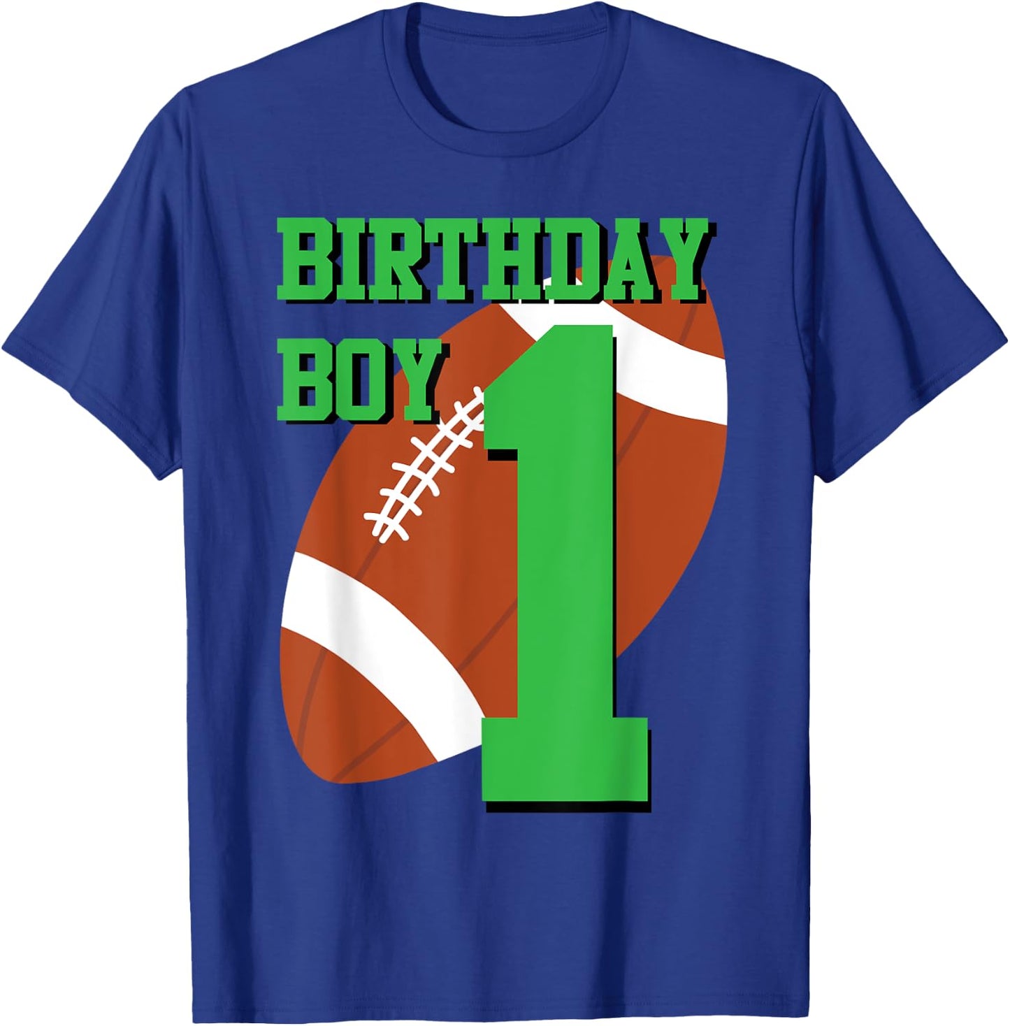 1st Birthday Football Boy | 1 year old Field Players T-Shirt - T-Shirt | Royal