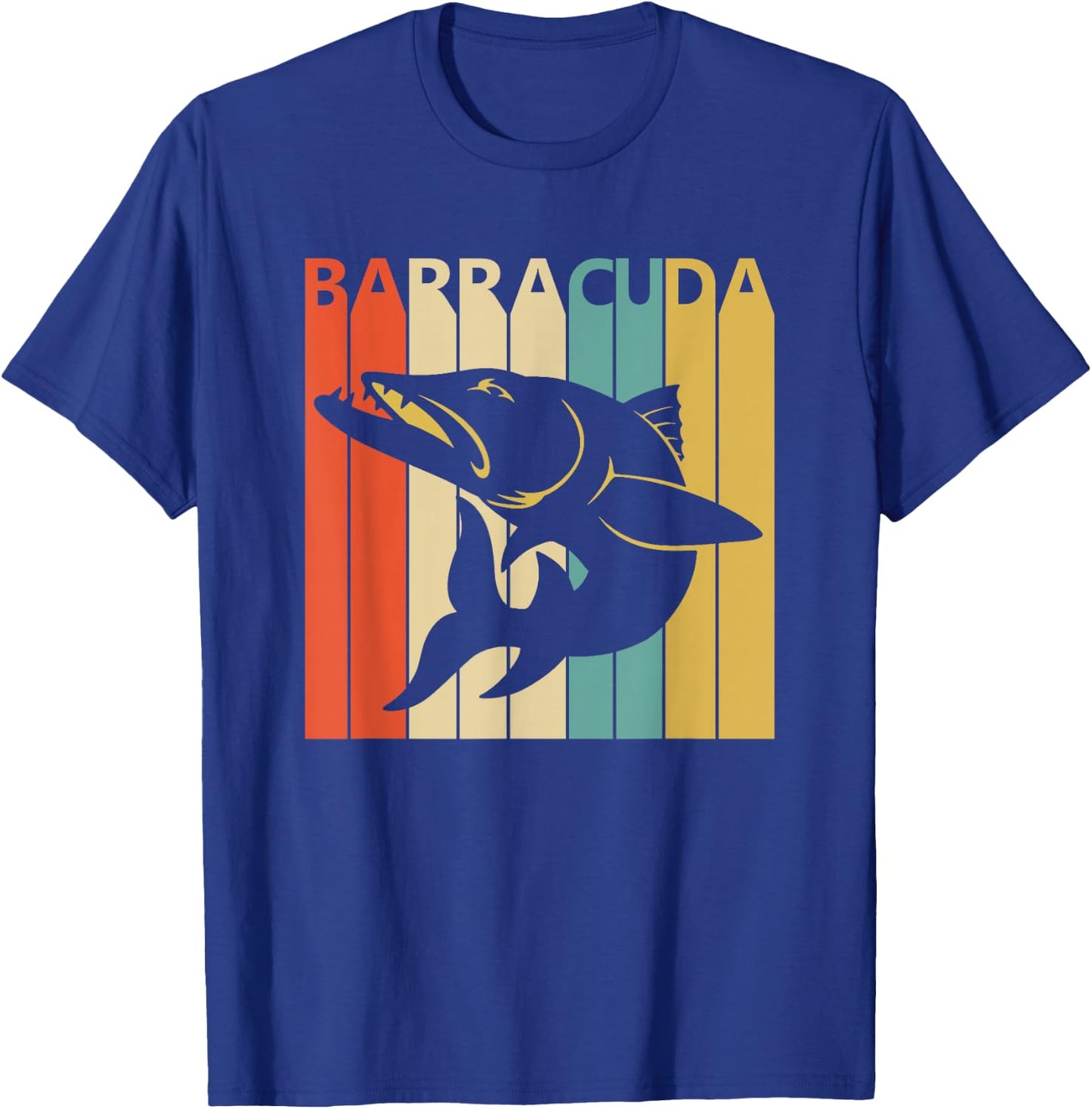 Vintage Wild Animal Barracuda Fish T-Shirt - T-Shirt | Royal