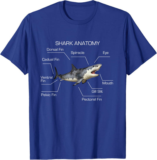 Shark Anatomy Funny Shark Lover T-Shirt - T-Shirt | Royal