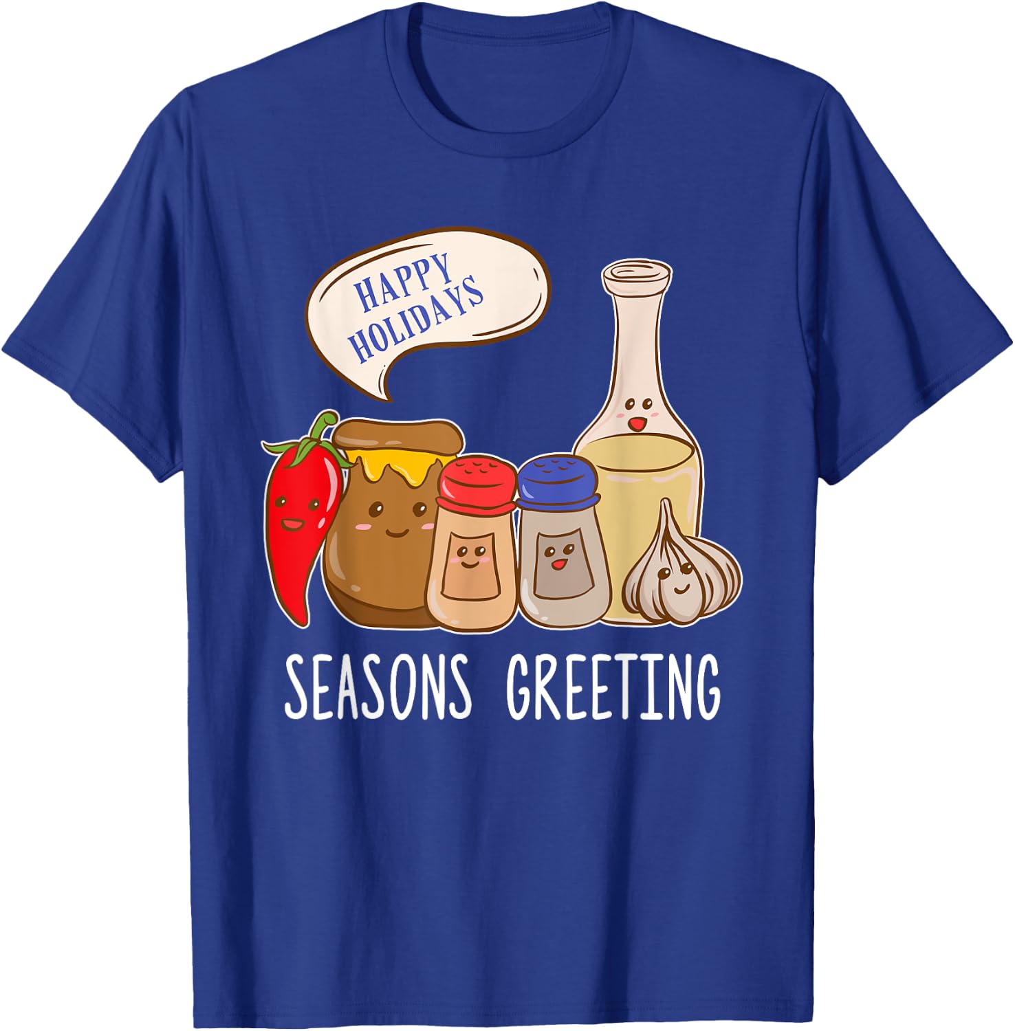 Seasons Greetings Funny Christmas Humor Holiday Food Pun T-Shirt - T-Shirt | Royal