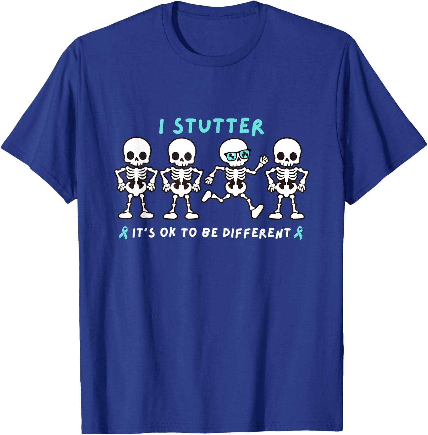 I Stutter OK Being Different For Kids Adult Teacher Student T-Shirt - T-Shirt | Royal