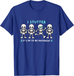 I Stutter OK Being Different For Kids Adult Teacher Student T-Shirt - T-Shirt | Royal