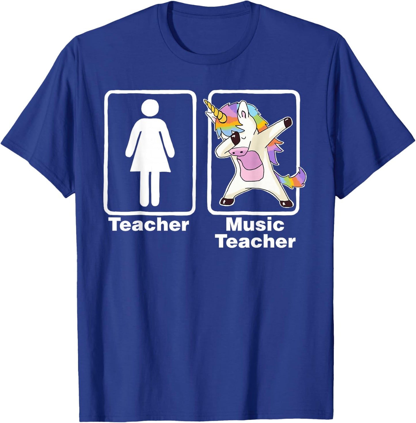 Funny Unicorn Music Teacher Music Teacher Gifts T-Shirt - T-Shirt | Royal