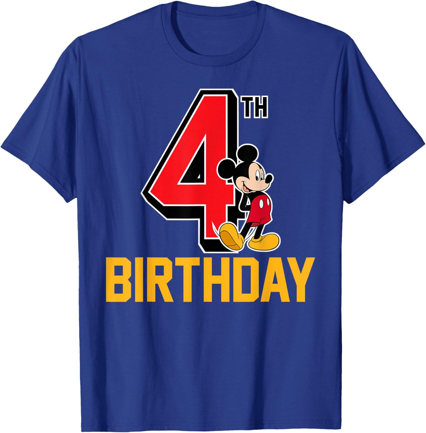 Disney - Mickey Mouse My 4th Birthday T-Shirt - T-Shirt | Royal