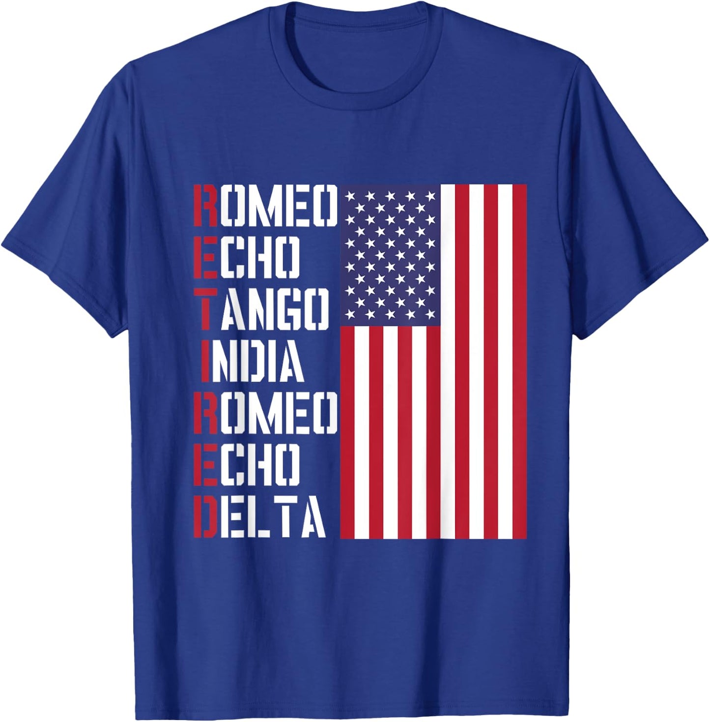 Military, Police, Pilot Retirement Design Phonetic Alphabet T-Shirt - T-Shirt | Royal