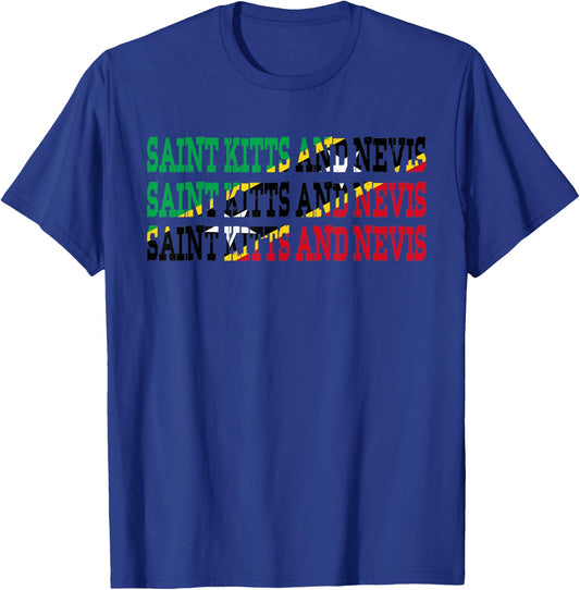 ST KITTS & NEVIS | Kittian Nevisian Flag Sports Lovers Shirt T-Shirt - T-Shirt | Royal