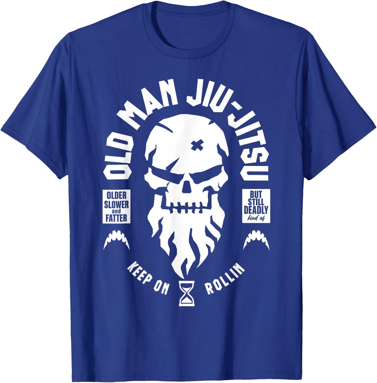 Vintage Old Man Jiu-Jitsu But Still Deadly Keep On Rollin T-Shirt - T-Shirt | Royal