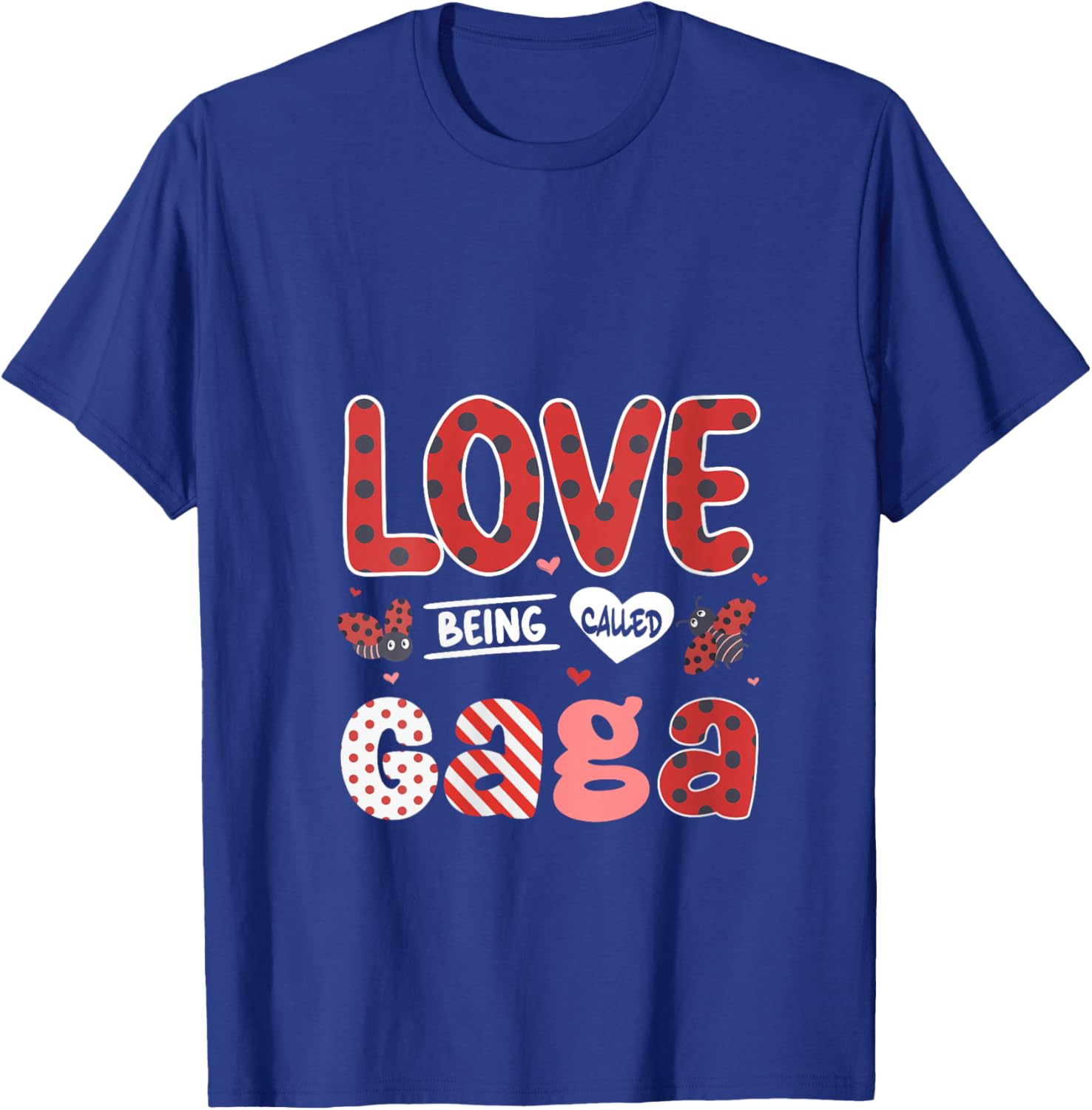 Women's Cute I Love Being Called Gaga Ladybug Happy Valentines Day V-Neck T-Shirt - T-Shirt | Royal