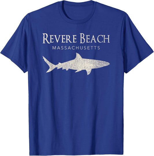 Retro Revere Beach MA Shark T-Shirt - T-Shirt | Royal