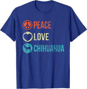 Peace Love Chihuahua Dog Lover Pet Owner Gifts T-Shirt - T-Shirt | Royal