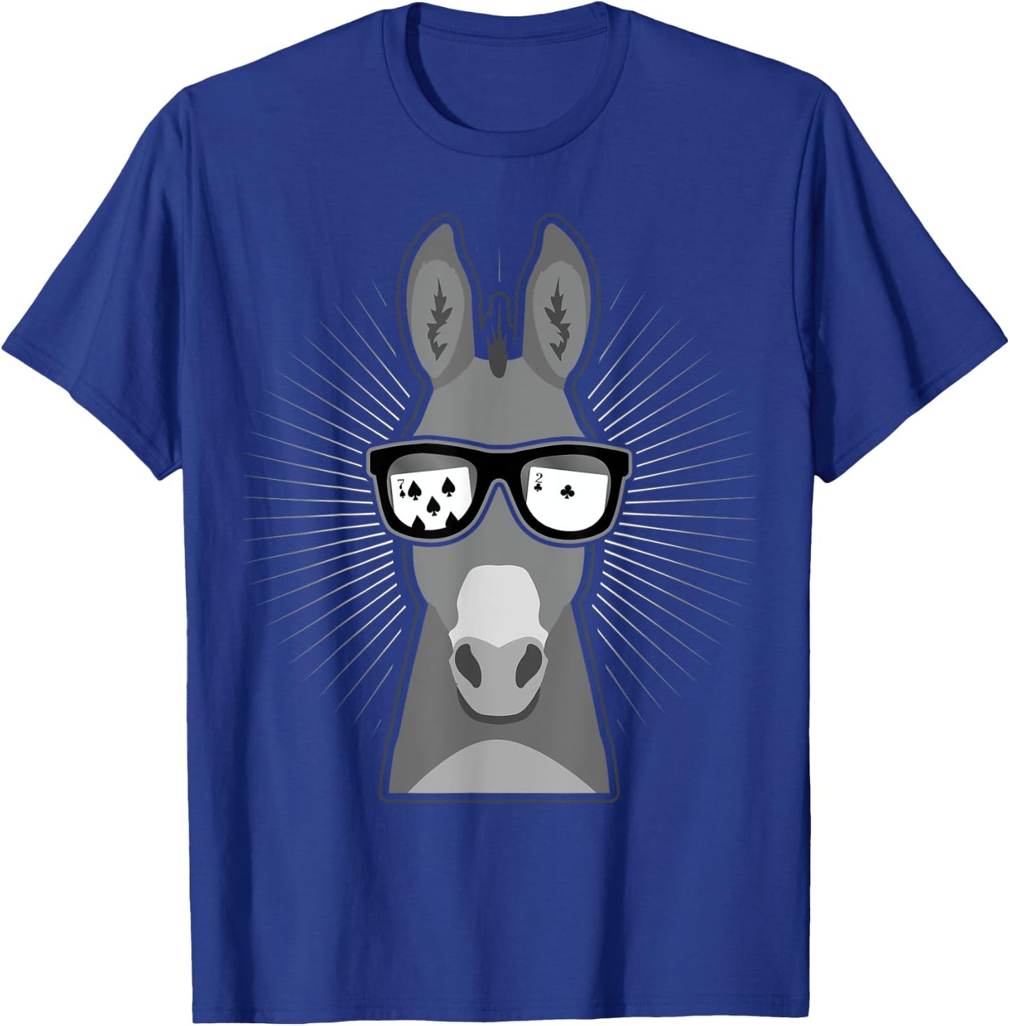 Funny Donkey Card Player With Seven Deuce T-Shirt - T-Shirt | Royal