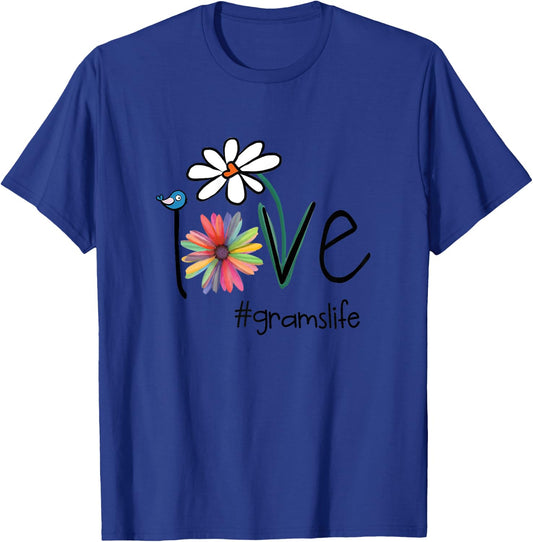 Love Grams Life - Art Flower T-Shirt - T-Shirt | Royal