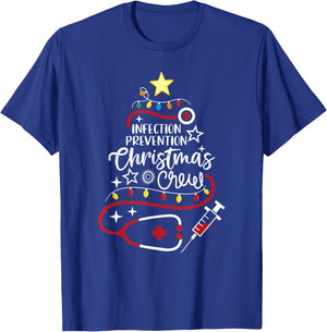 Epidemiology Nurse Tech Infection Prevention Christmas Crew T-Shirt - T-Shirt | Royal