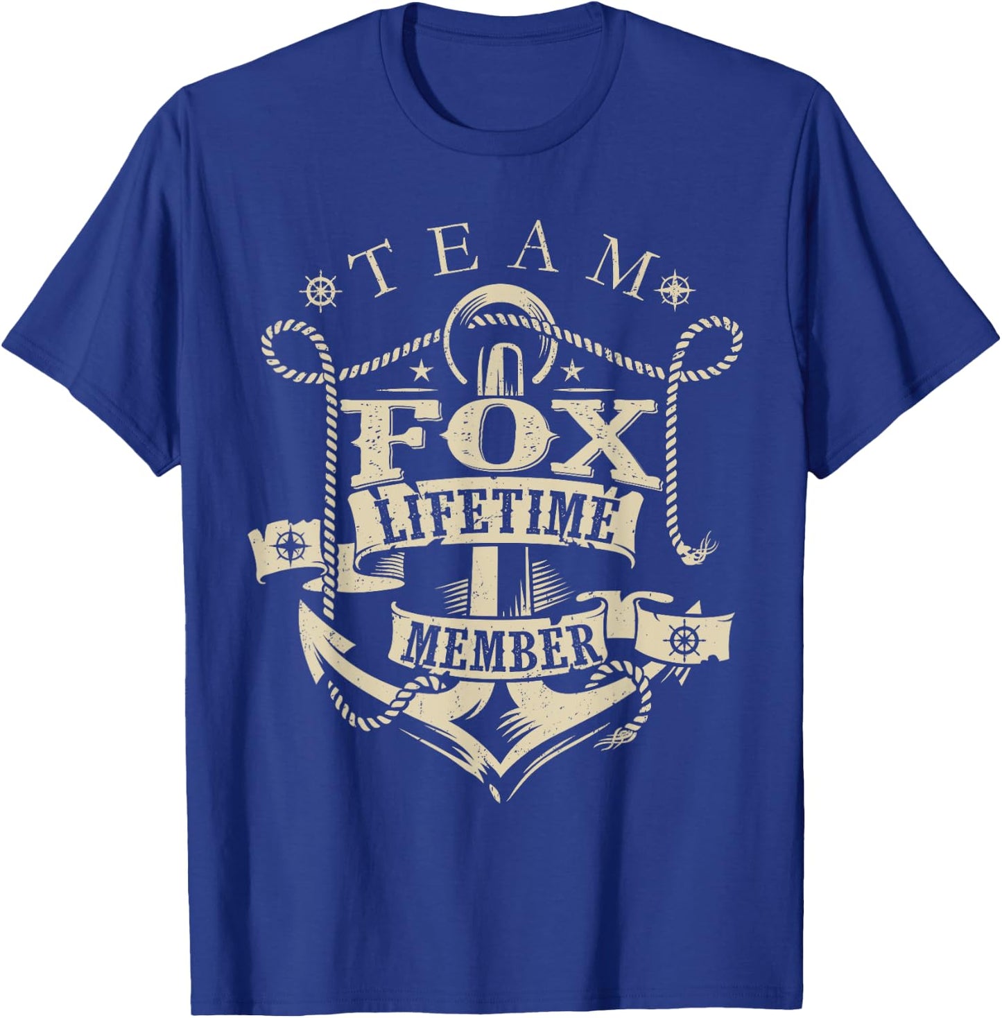 Team FOX Lifetime Member Vintage FOX Family Name T-Shirt - T-Shirt | Royal