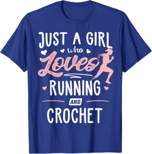Just A Girl Who Loves Running And Crotchet Gift Women T-Shirt - T-Shirt | Royal