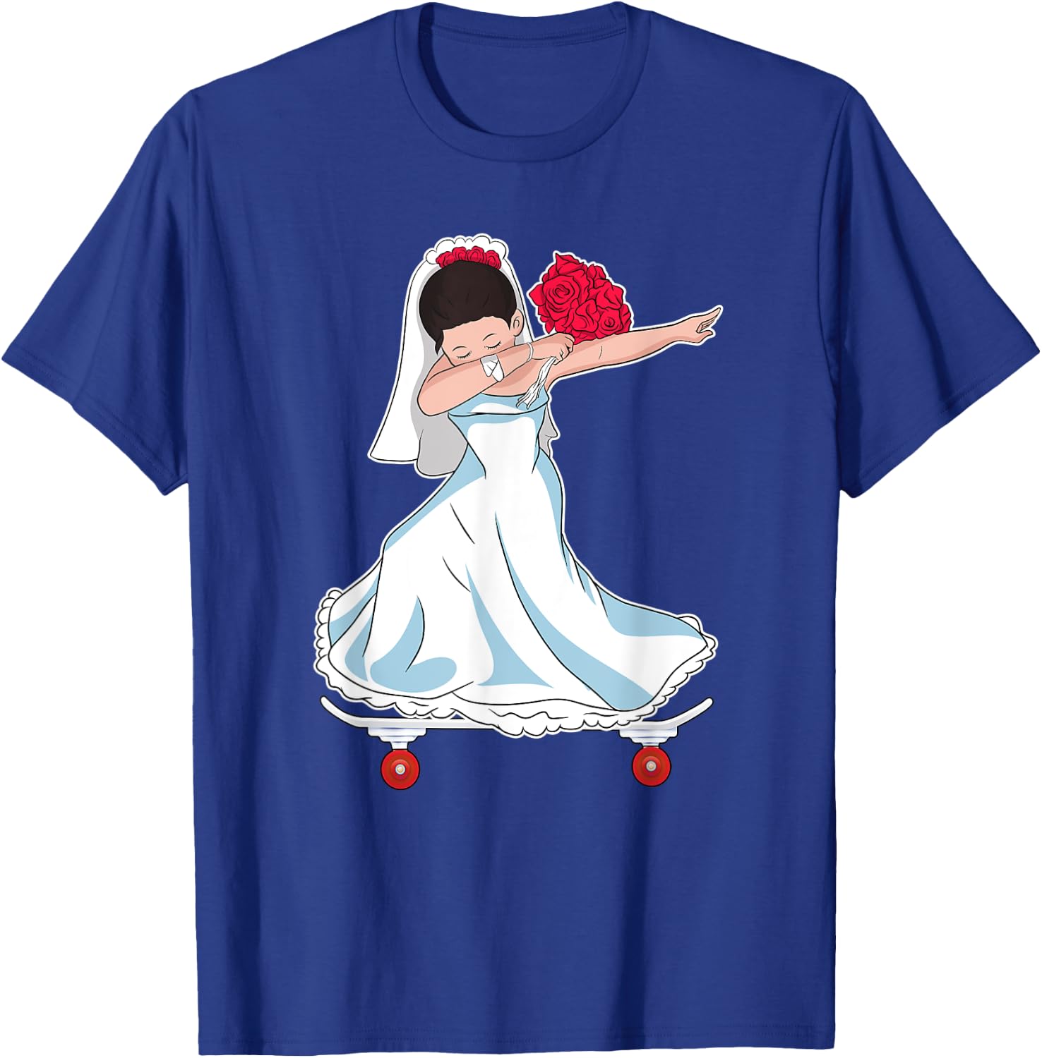 Skateboarding Wedding Bride on Skateboard Gift Skater T-Shirt - T-Shirt | Royal