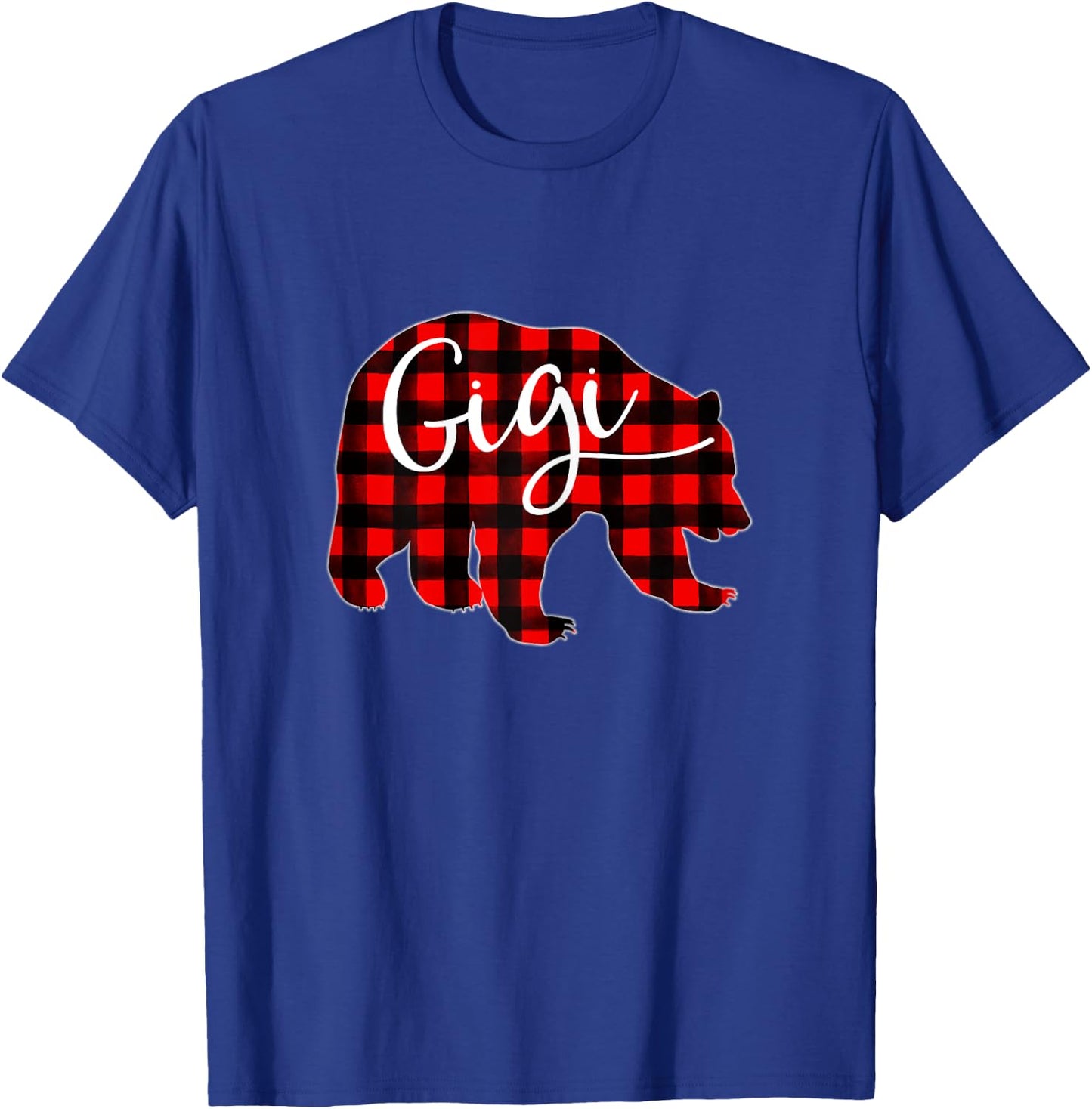 Red Plaid Gigi Bear Matching Family Christmas Eve Buffalo T-Shirt - T-Shirt | Royal