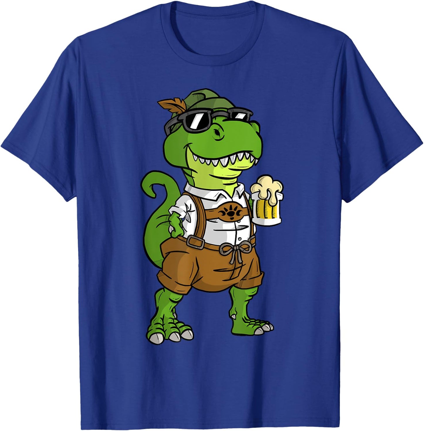 Dinosaur Drinking Beer T-Rex Oktoberfest T-Shirt - T-Shirt | Royal