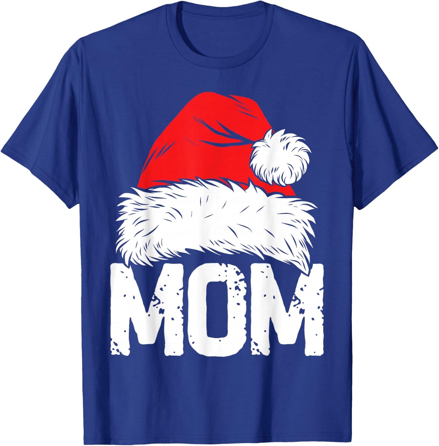 Mom Santa Christmas Family Matching Pajamas Mama Xmas Mother Short Sleeve T-Shirt - T-Shirt | Royal