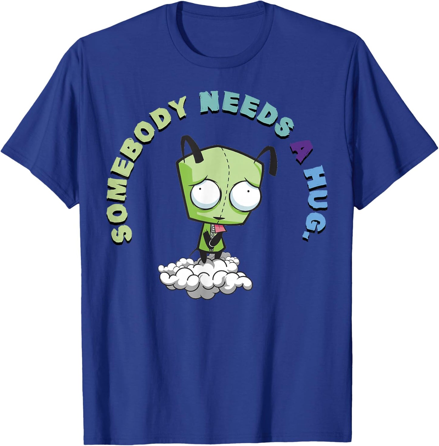 Invader Zim Gir Somebody Needs A Hug Sad Portait Small T-Shirt - T-Shirt | Royal