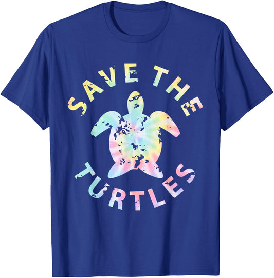 Save The Turtles Tie Dye T-Shirt - T-Shirt | Royal