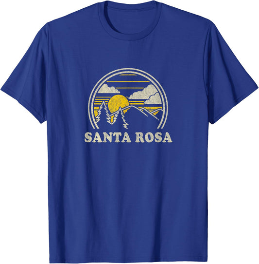 Santa Rosa California CA T Shirt Vintage Hiking Mountains T-Shirt - T-Shirt | Royal