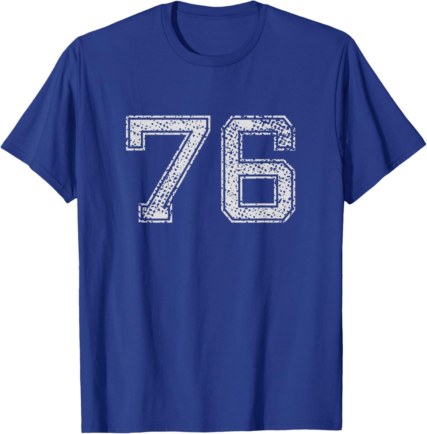 Number # 76 Numbered Vintage Retro Style Birthday T-Shirt - T-Shirt | Royal