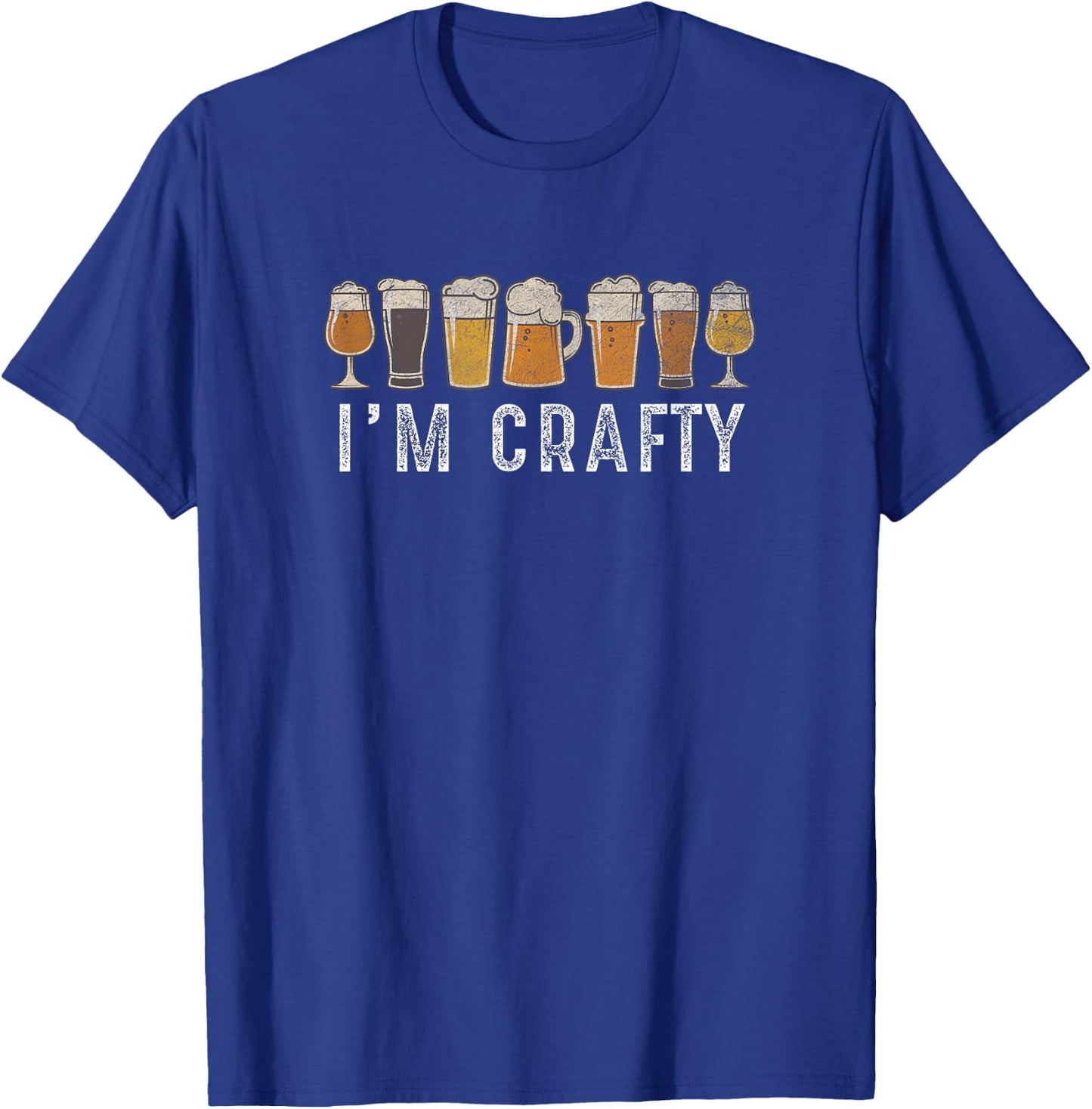 Craft Beer Art I'm Crafty Home Brew Beer Vintage T Shirt T-Shirt - T-Shirt | Royal