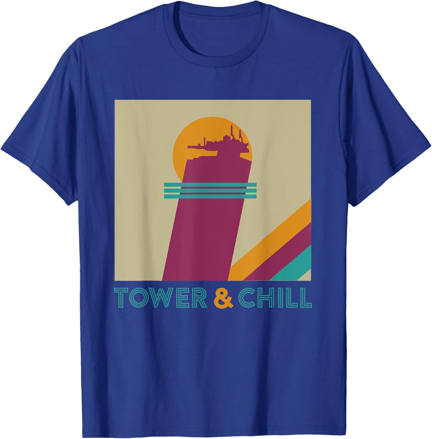 Retro Tower & CHILL - Gamer Titan Hunter Warlock T-Shirt - T-Shirt | Royal