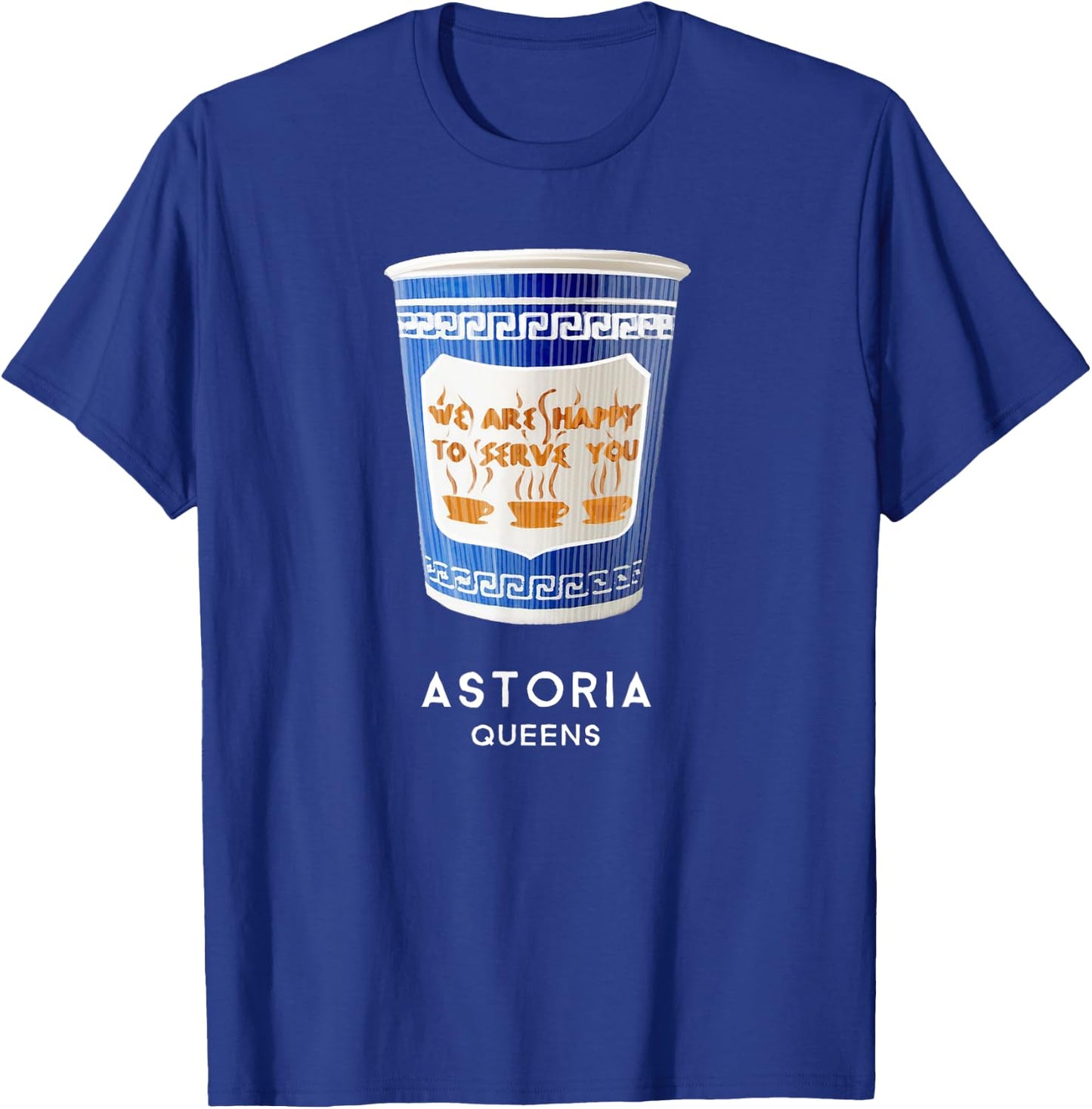 Astoria Queens NYC Greek Coffee Cup T-Shirt - T-Shirt | Royal