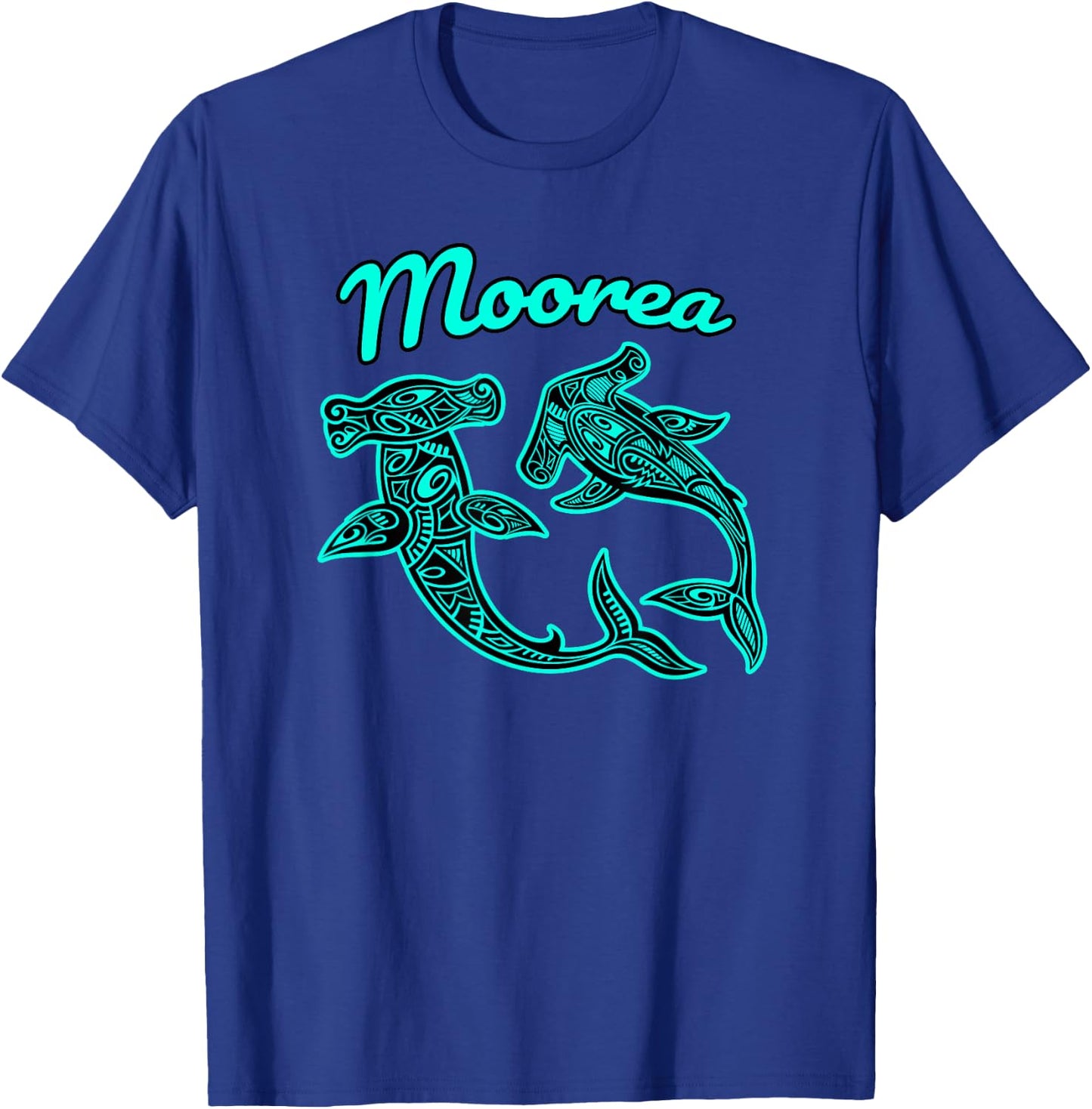 Moorea Tribal Shark graphic T-Shirt - T-Shirt | Royal