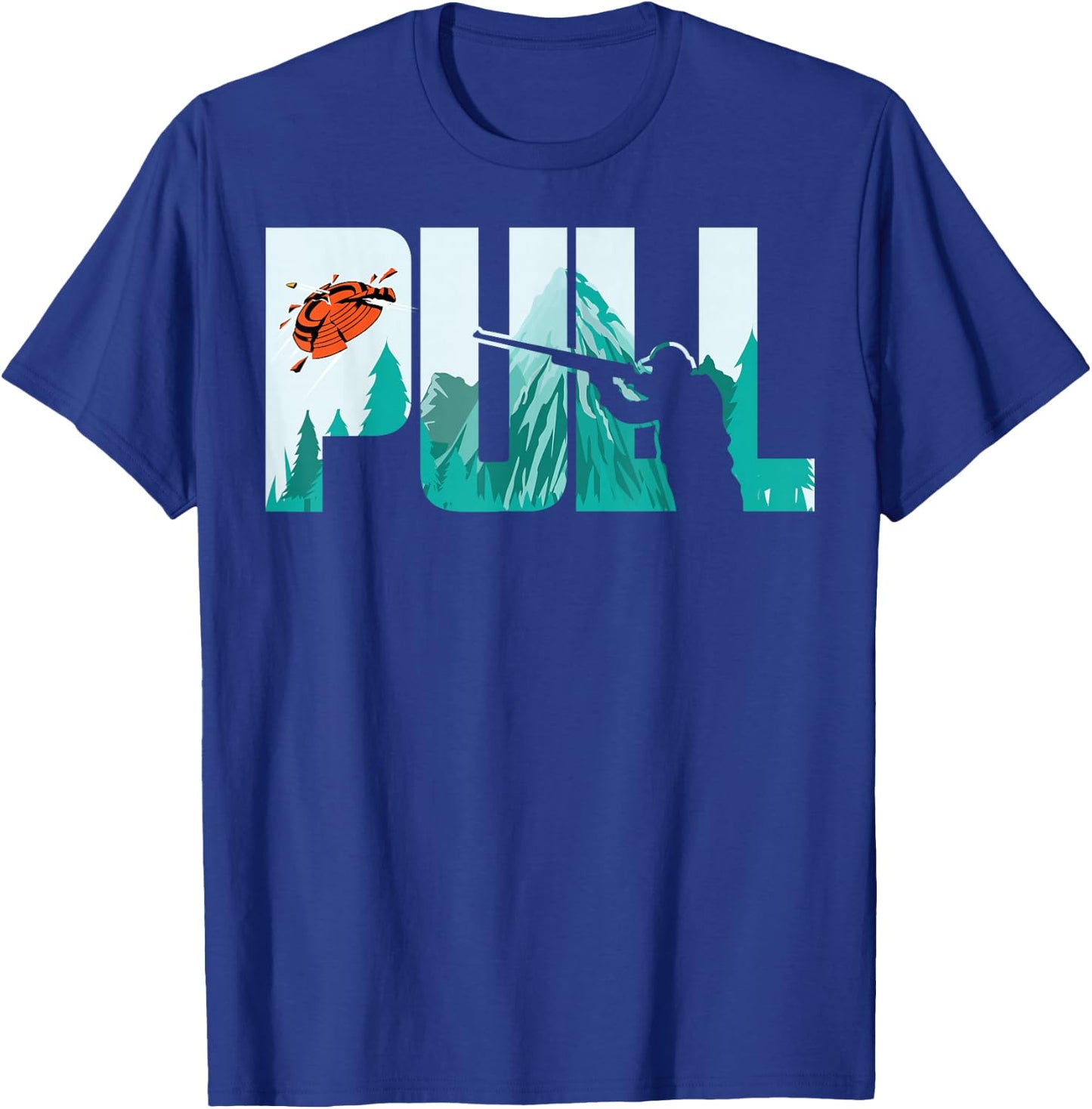 Pull Clay Shooting Cute Pigeon Shooters Players Funny Gift T-Shirt - T-Shirt | Royal