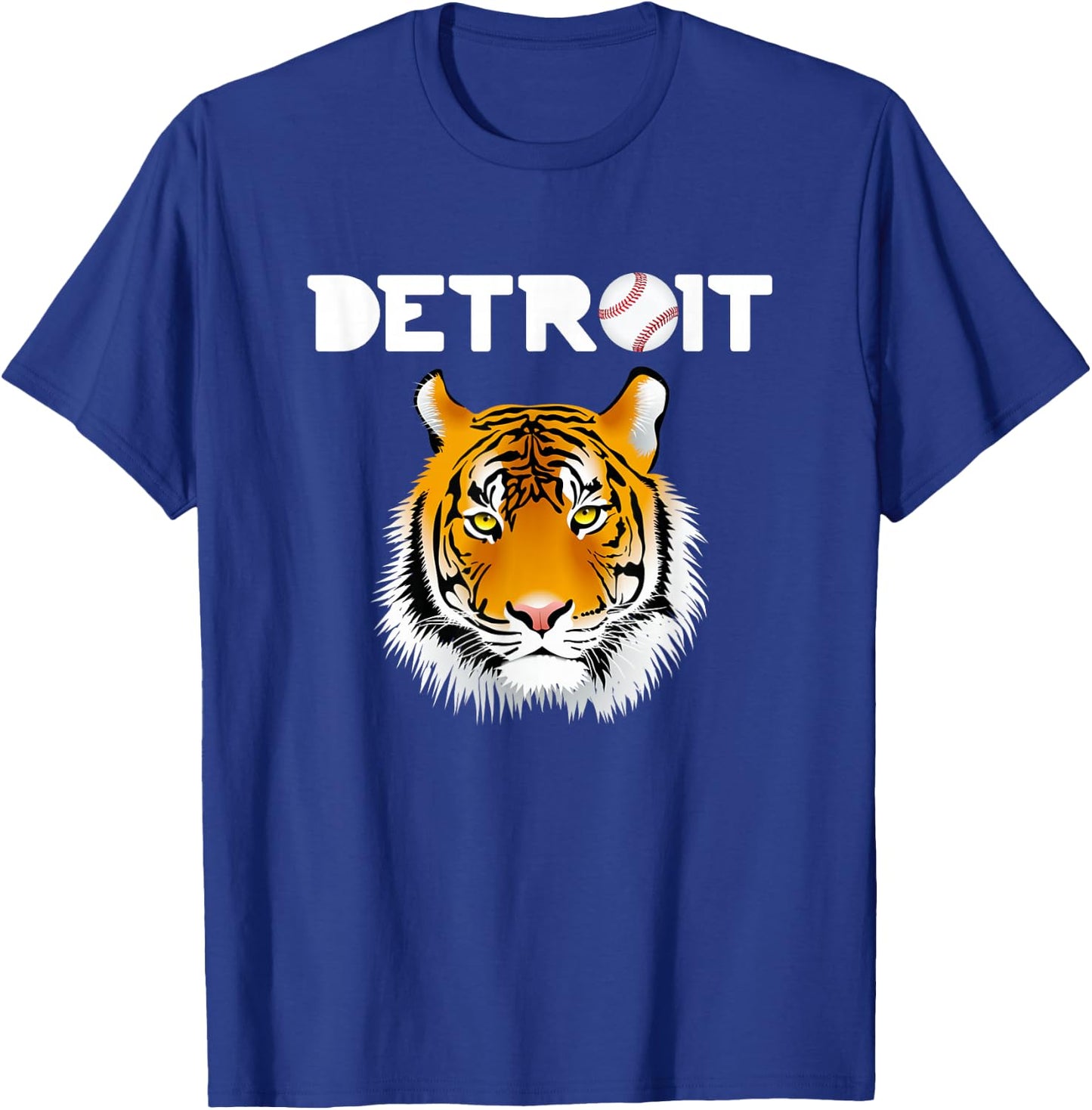 Distressed Tiger Mascot Cool Detroit Tiger Design T-Shirt - T-Shirt | Royal