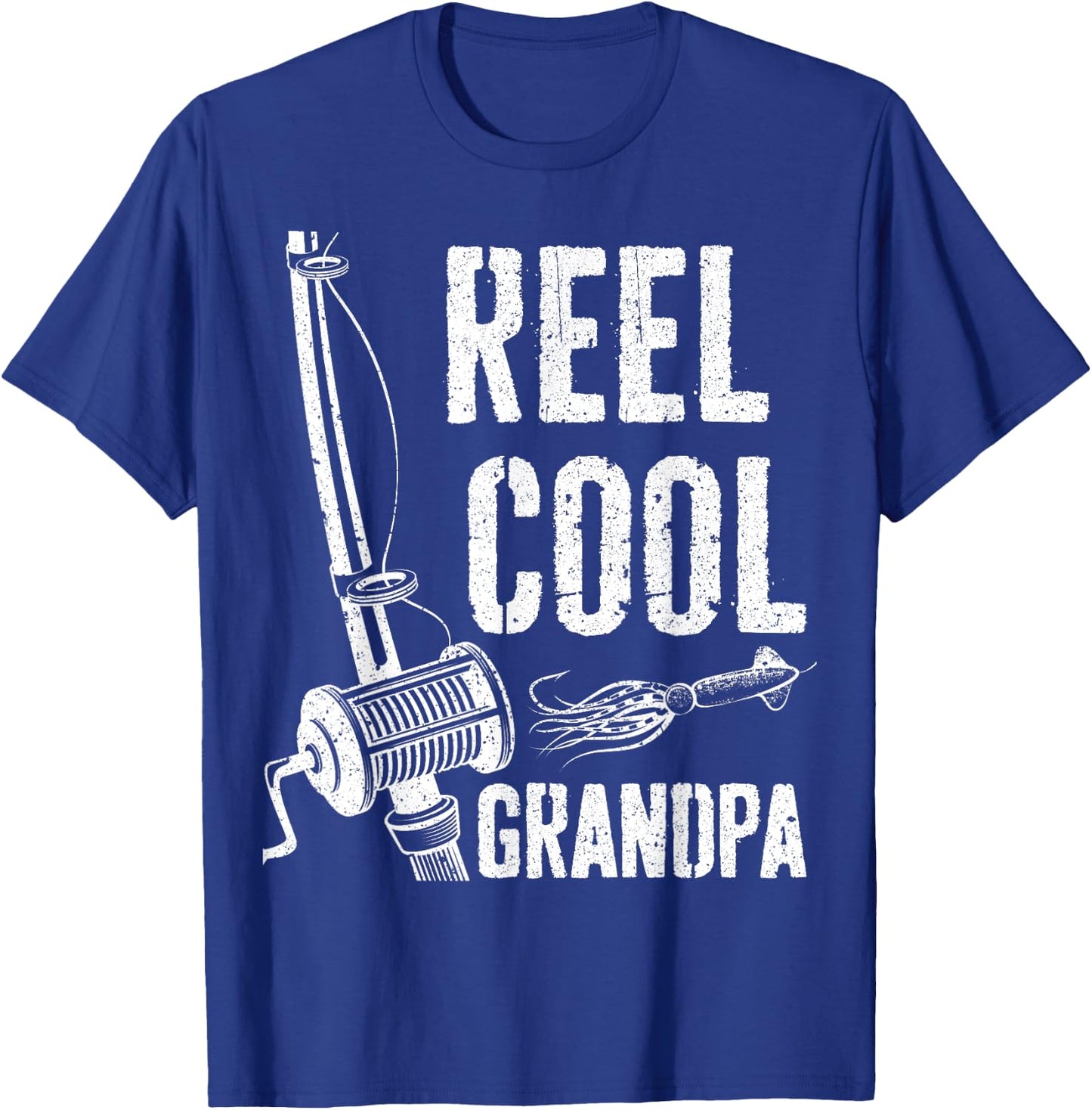 Reel Cool Grandpa Shirt Men Papa Fisherman Fathers Day T-Shirt - T-Shirt | Royal