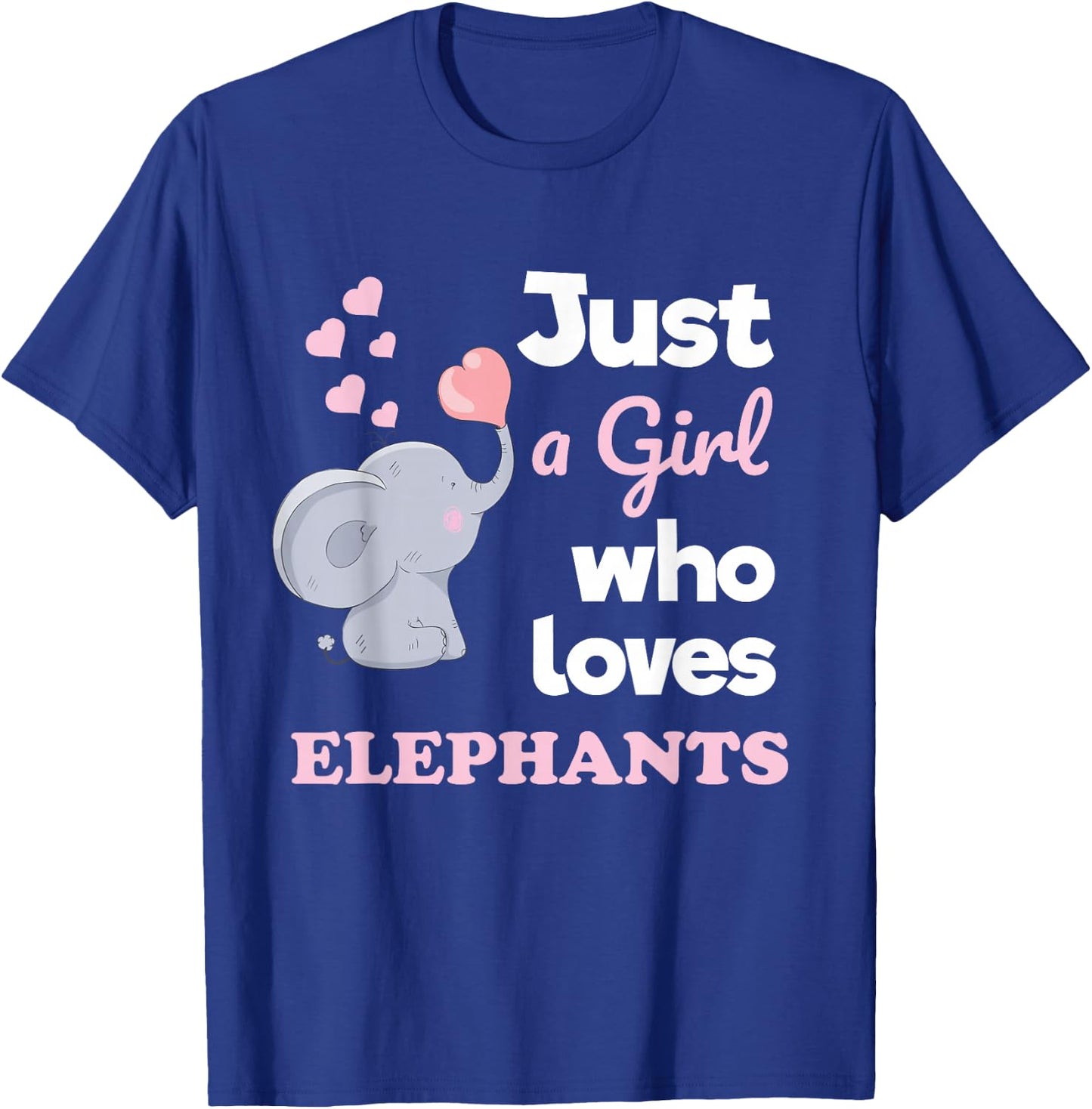 Just a Girl Who Loves Elephants Girls Elephant Lover T-Shirt - T-Shirt | Royal